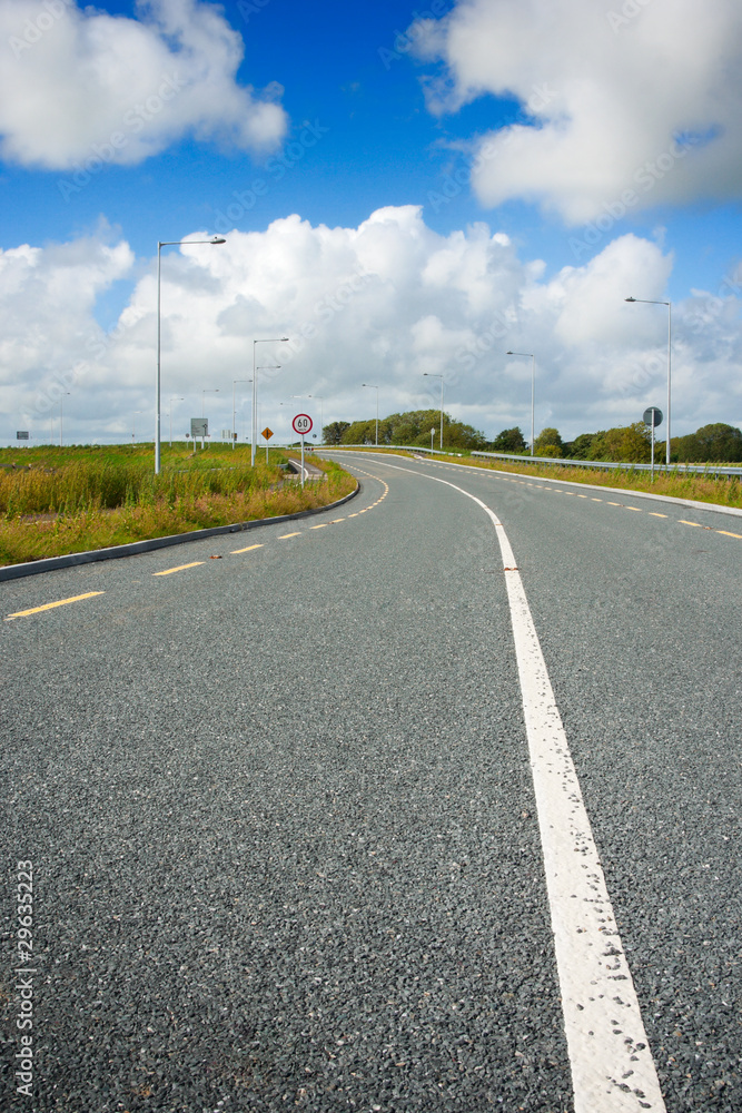 Motorway with road markings