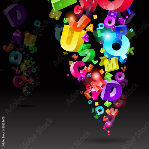 Abstract rainbow letters
