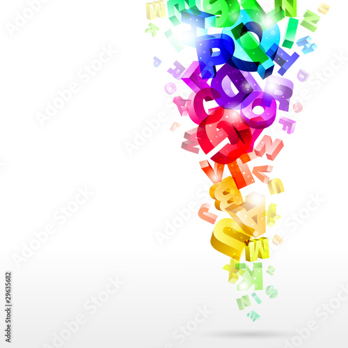 Abstract rainbow letters