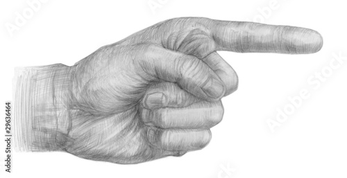 Illustration of a pointing hand photo