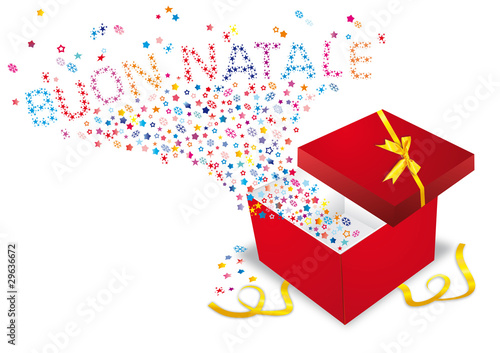scatola regalo con auguri di Buon Natale