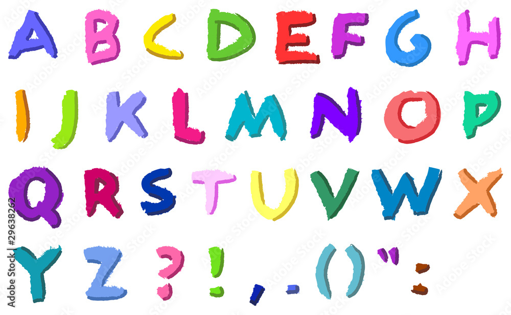 Colorful hand drawn letters Colorful hand drawn letters