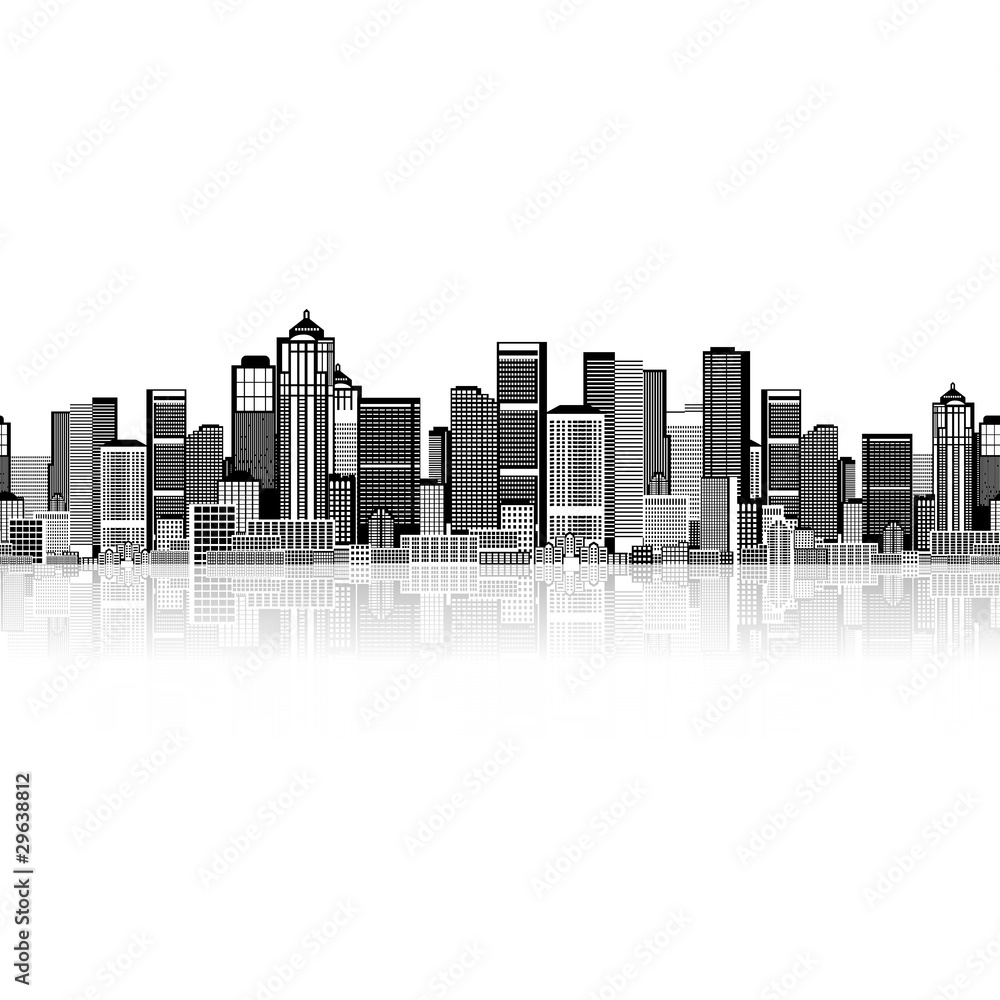 Cityscape seamless background for your design, urban art
