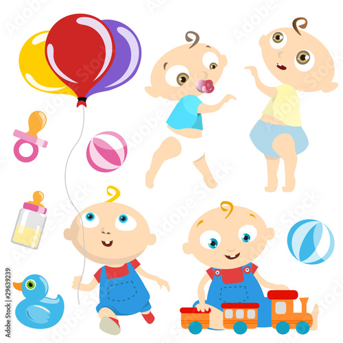 baby with toy vector