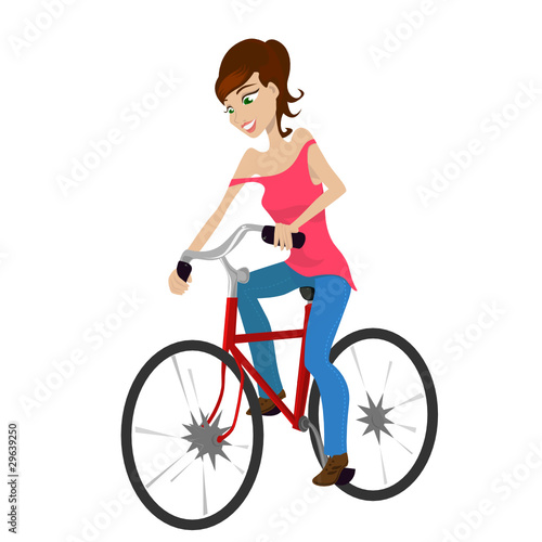 girl riding a bicycle © tuna