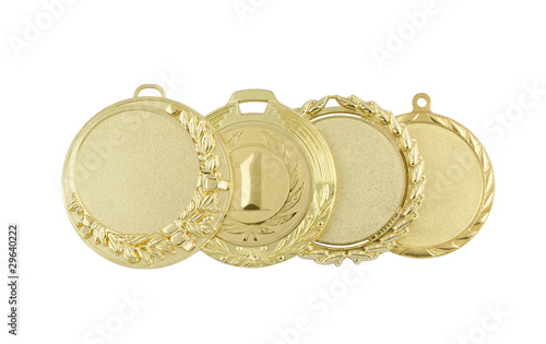 Gold medals isolated