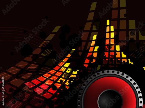 Music bar with sound-speaker - dark background