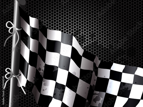 Checkered flag background with space for text