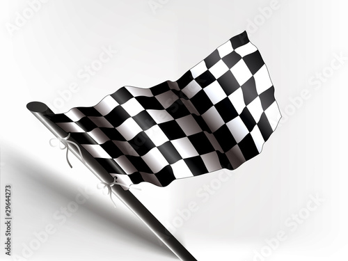 Waving checkered photo-real flag