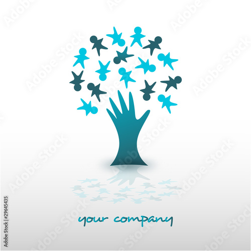 logo entreprise, association, arbre