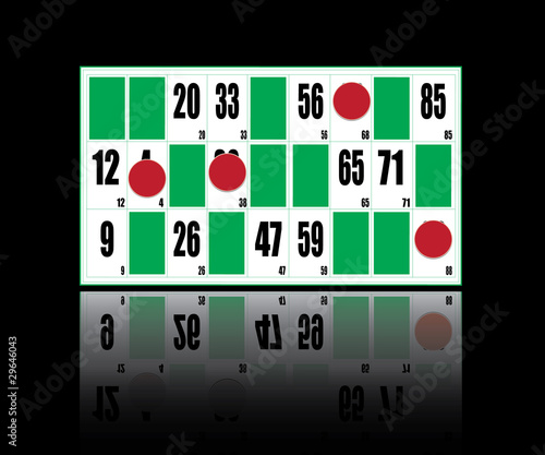 carton loto vert fond noir