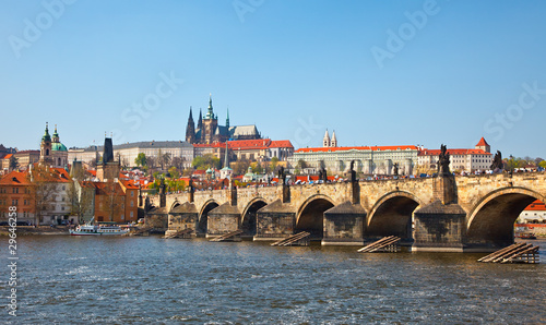View on Charles bridge, Prague photo