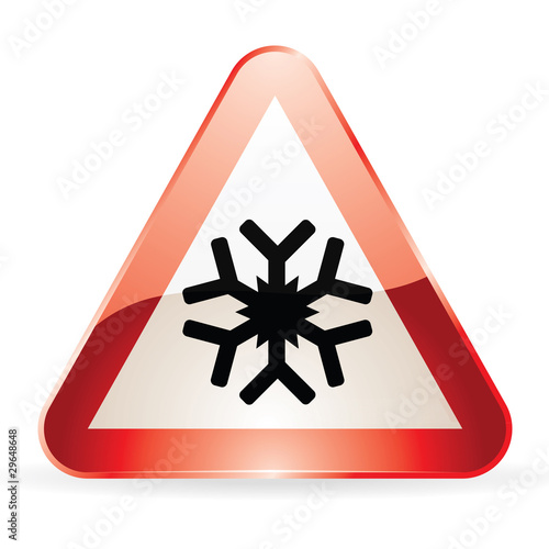 Panneau de signalisation "Attention verglas"