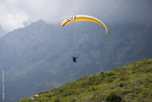Paraglider in the mountains.