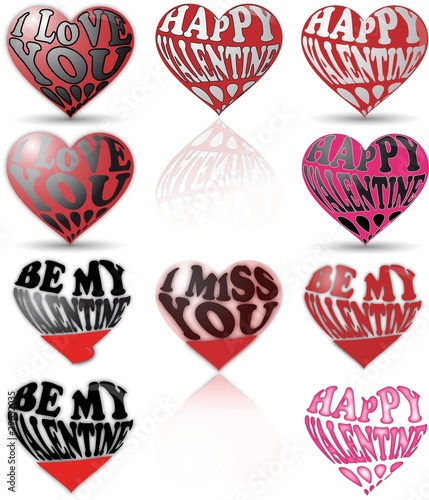 set of valentine's hearts