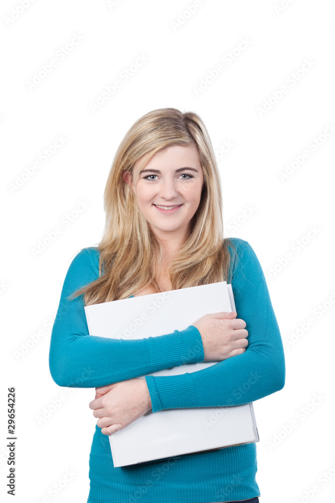 junge frau hält ordner in händen junge frau hält ordner in händen