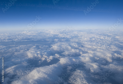 High altitude view of clouds