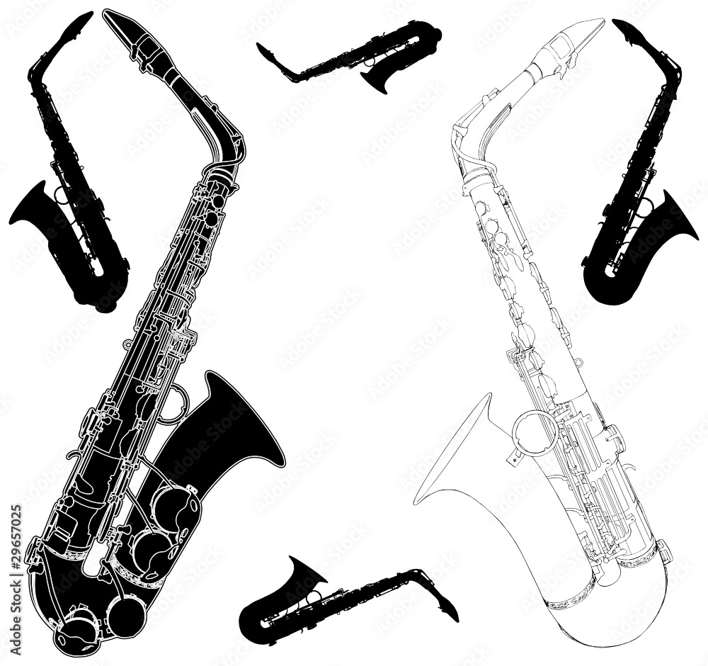 Naklejka premium Saxophone Vector 01