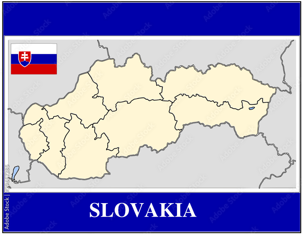 Slovakia national emblem map coat flag business background