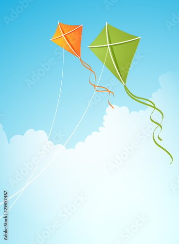 two kites in the sky photo