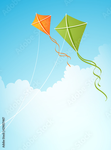 two kites in the sky