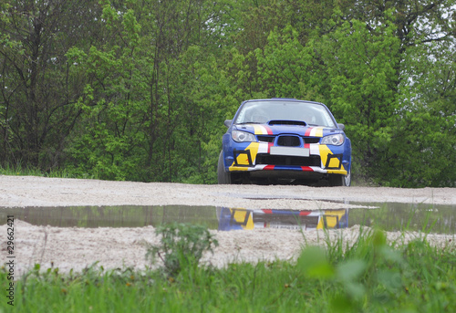 rally car on dirt