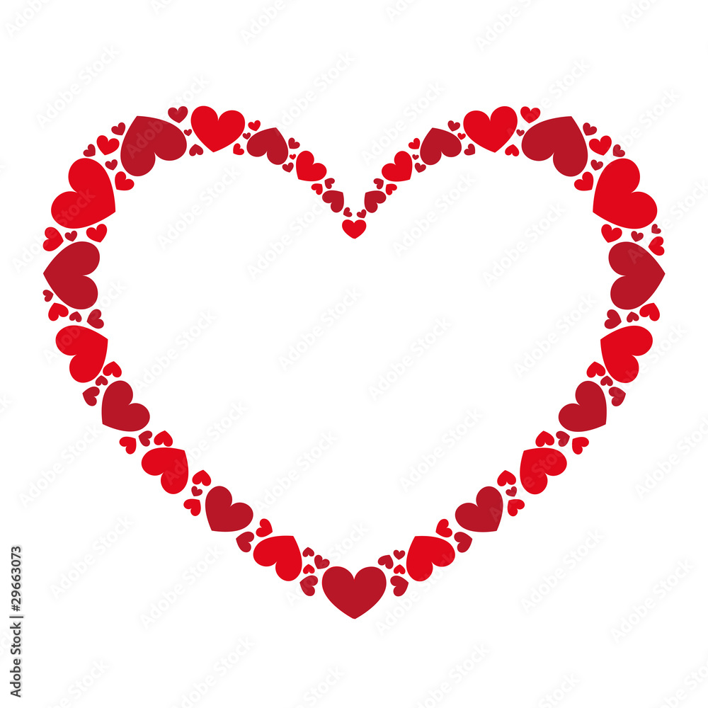 vector red hearts