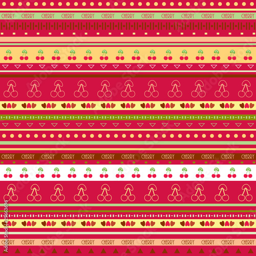 Seamless fruit wallpaper. Cherry