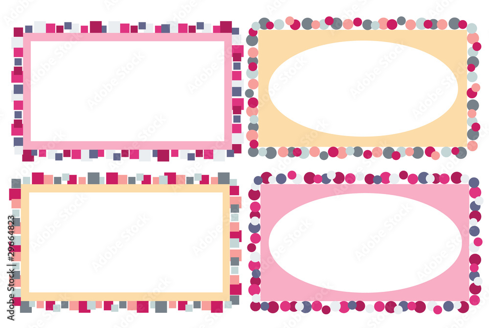 Set of pink frames