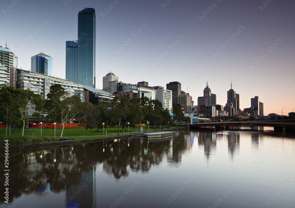 Melbourne skyline across the Yara River Melbourne skyline across the Yara River