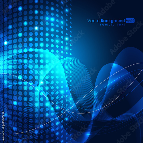 Glowing Blue Lines - Vector Background