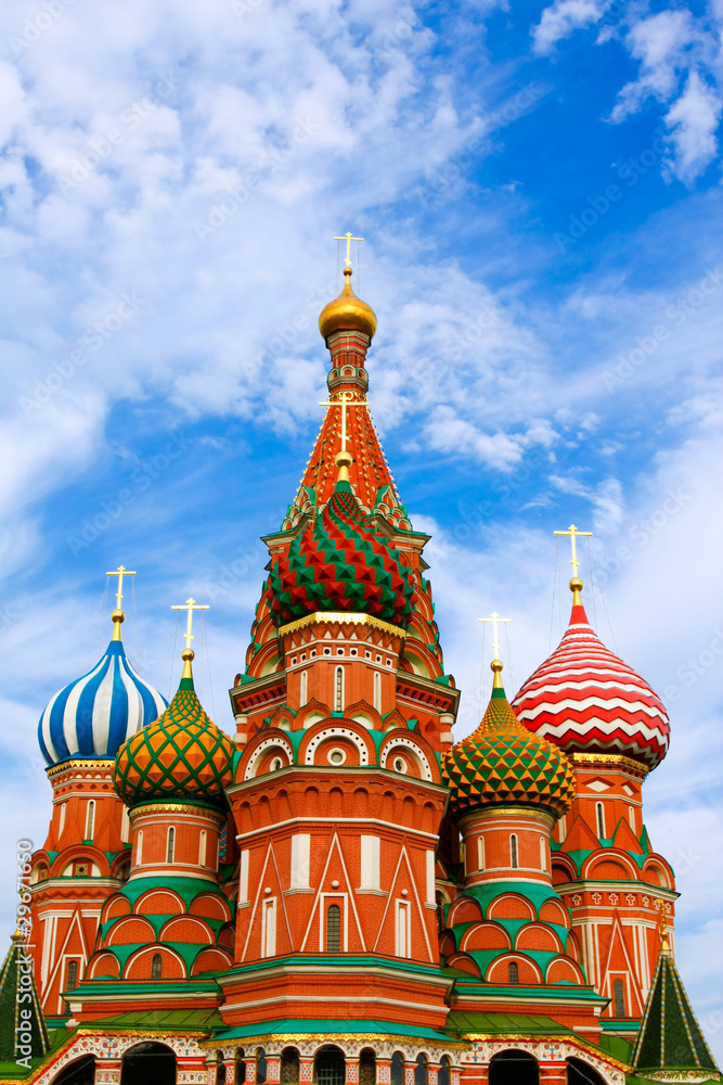 Domes of the famous Head of St. Basil's Cathedral on Red square