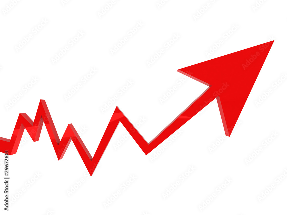 Red arrow business graph Red arrow business graph