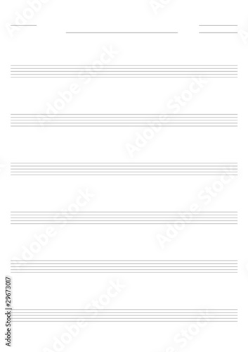Blank music sheet for guitar tabs