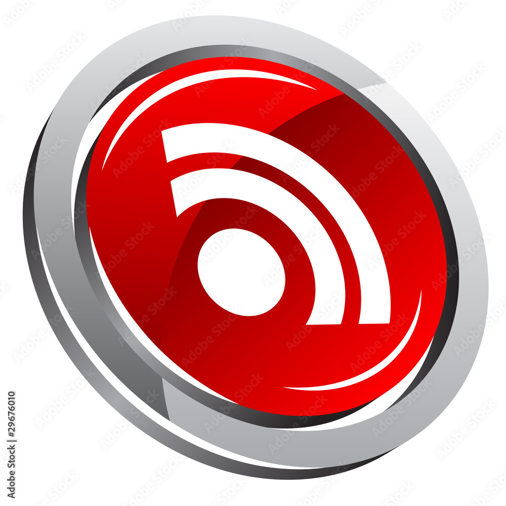 3d glossy button with rss icon 3d glossy button with rss icon