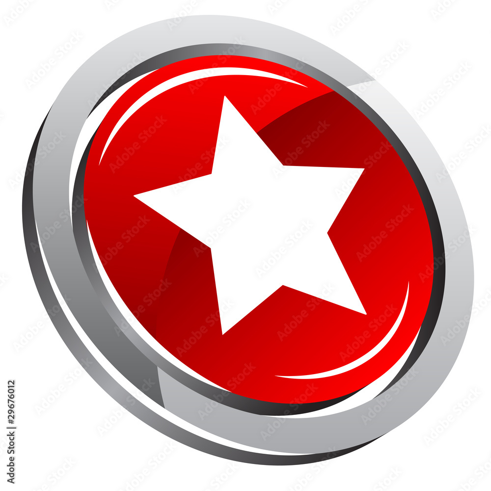 3d button with star 3d button with star