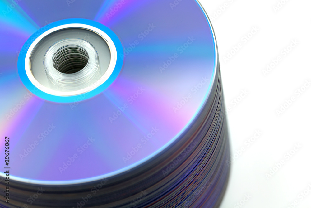 Compact disc CD's stack on white background Compact disc CD's stack on white background