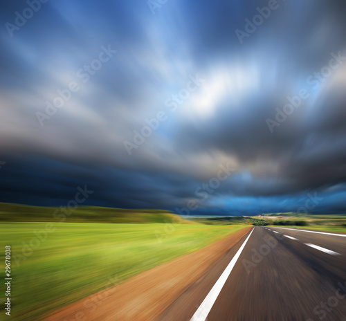 Blurred Road with blurred sky © grthirteen