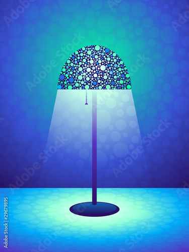 Blue Retro lamp background