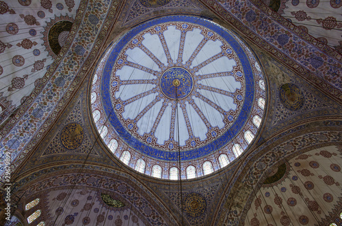 Decorations of the Blue Mosque dome ceiling, Istanbul