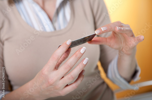Credit card in woman s hands