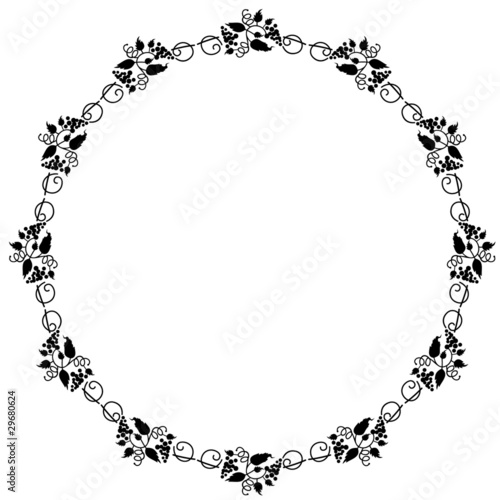 silhouette frame with grape