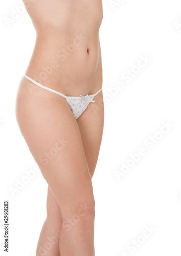 Young Caucasian woman modeling lingerie