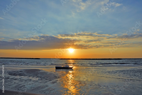 Sunrise at Adriano sand beach near Ravenna Italy