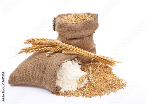 Flour and wheat grain