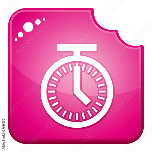 Pink chewed dining timer icon