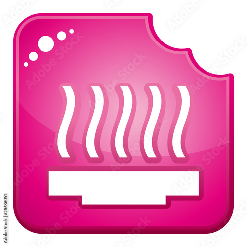 Pink chewed prepared dish icon