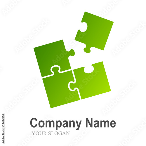 logo puzzle (4 pieces green simple)