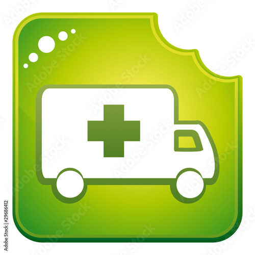Green chewed ambulance icon