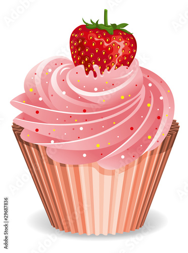 cupcake with strawberry